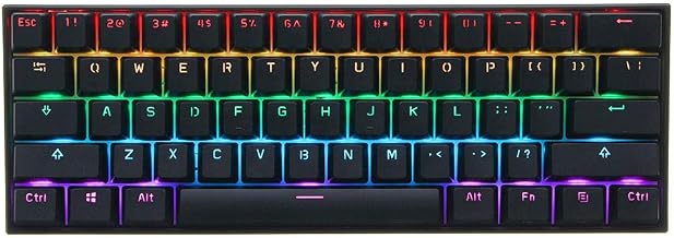 Anne Pro 2 Mechanical Gaming Keyboard 60% True RGB Backlit - Wired/Wireless Bluetooth 5.0 PBT Type-c Up to 8 Hours Extended Battery Life, Full Keys Programmable (Kailh Box White, Black)