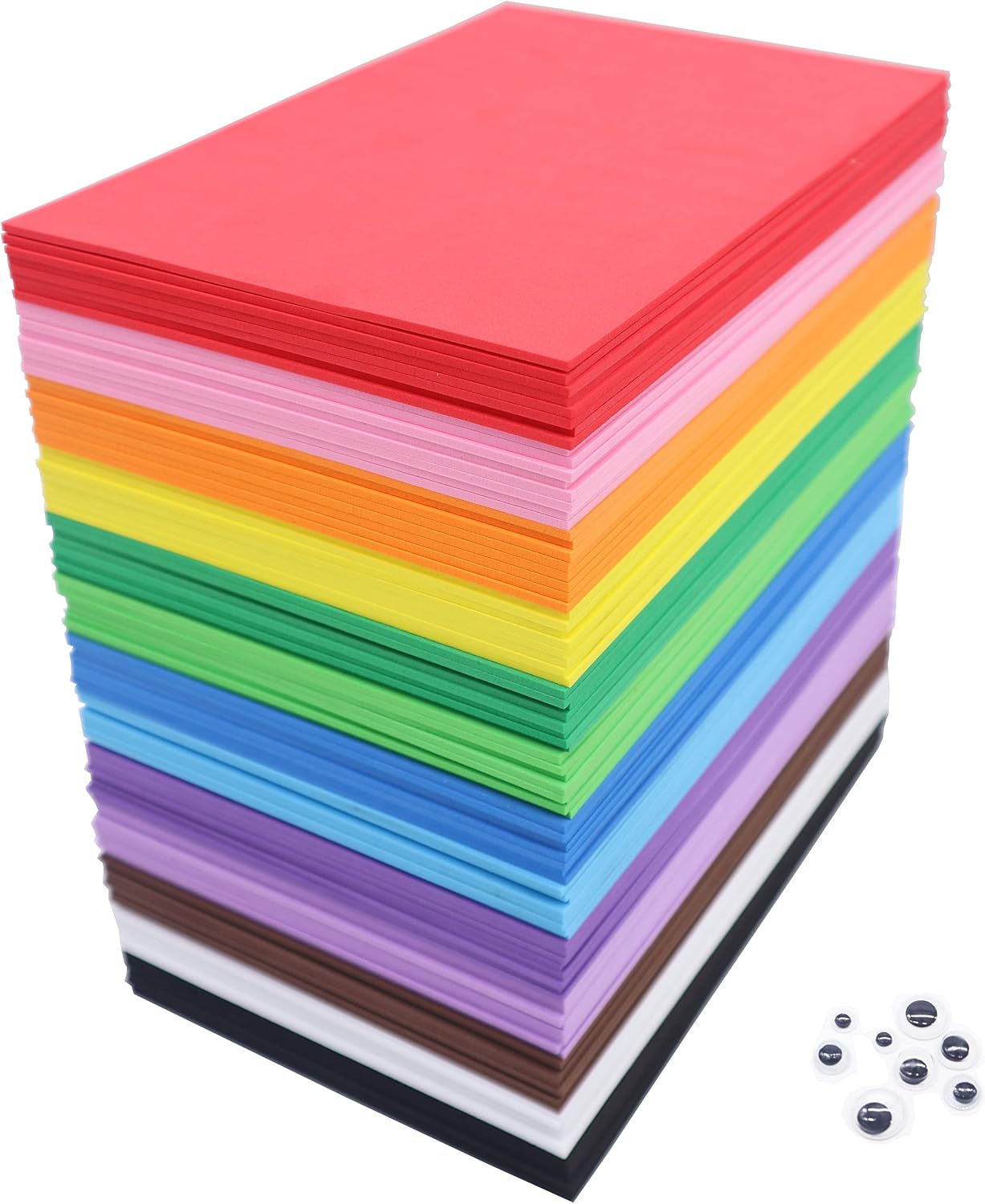 OISAKLD 104 Pack EVA Color Foam 5.5x8.5 inch EVA Craft Foam 2mm EVA Foam Sheets for DIY Handcraft Crafts Project