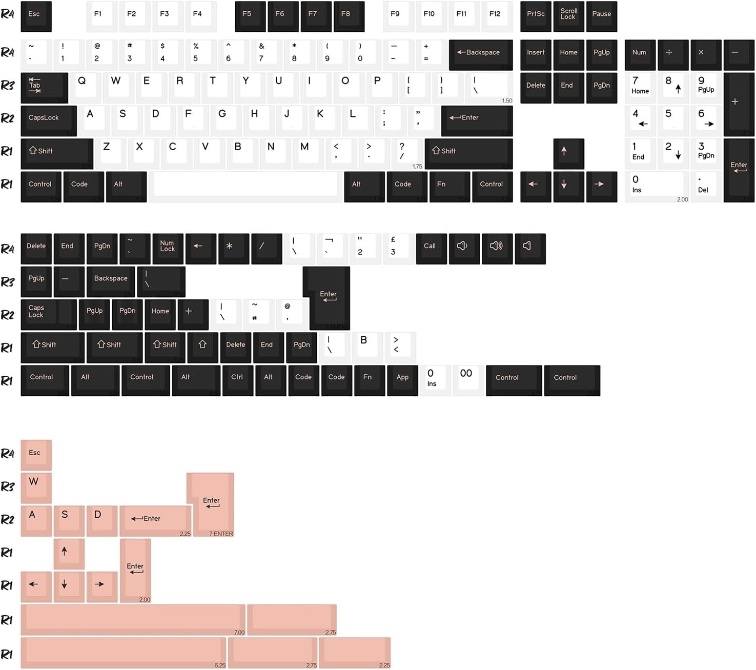 Compatible for KBDiy 174 Keys GMK Botanical PBT Keycaps